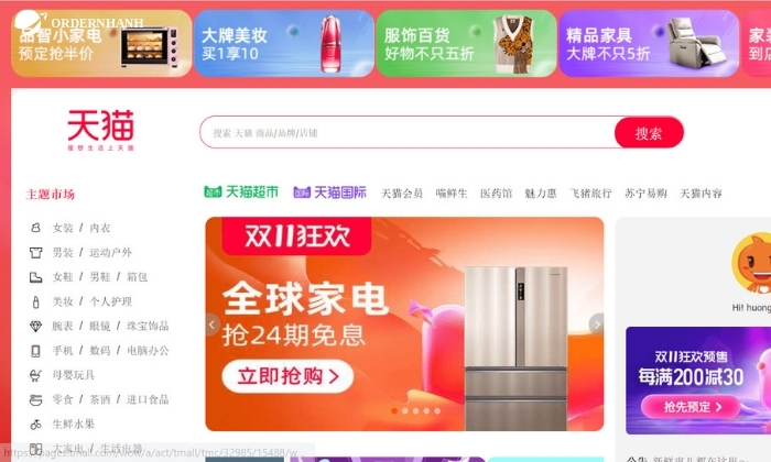 Mua sản phẩm thông qua Tmall đơn giản và nhanh chóng